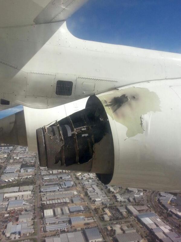 Foto do motor depois da explosao BAe-146 Perth Australia