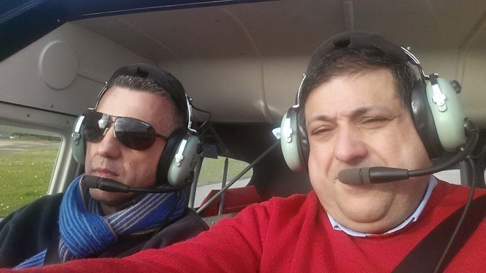Nuno Castamheira e José Borga, da esquerda para a direita, os dois ocupantes da aeronave sinistrada.