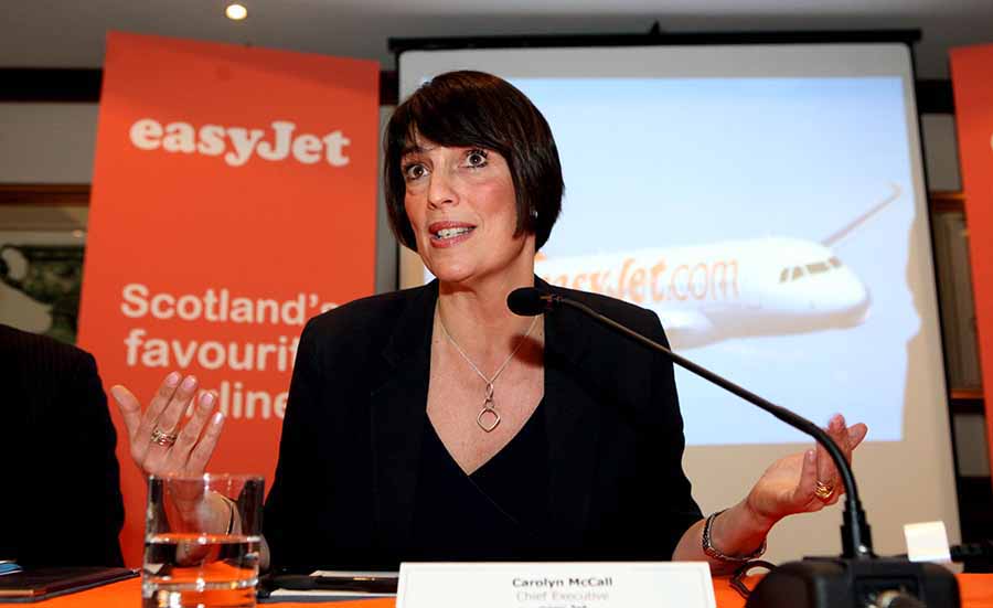 Pic Katielee Arrowsmith/Deadline News Chef Executive of EasyJet Carolyn McCall announces three new routes out of Scotland, including the country’s only direct route to Athens.