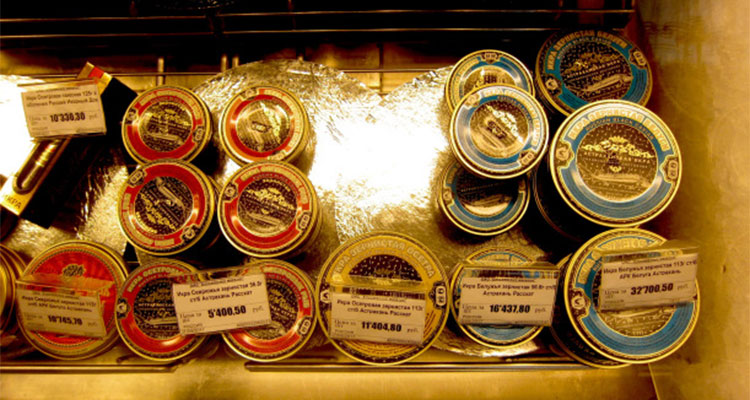 Caviar a venda no Yeliseev