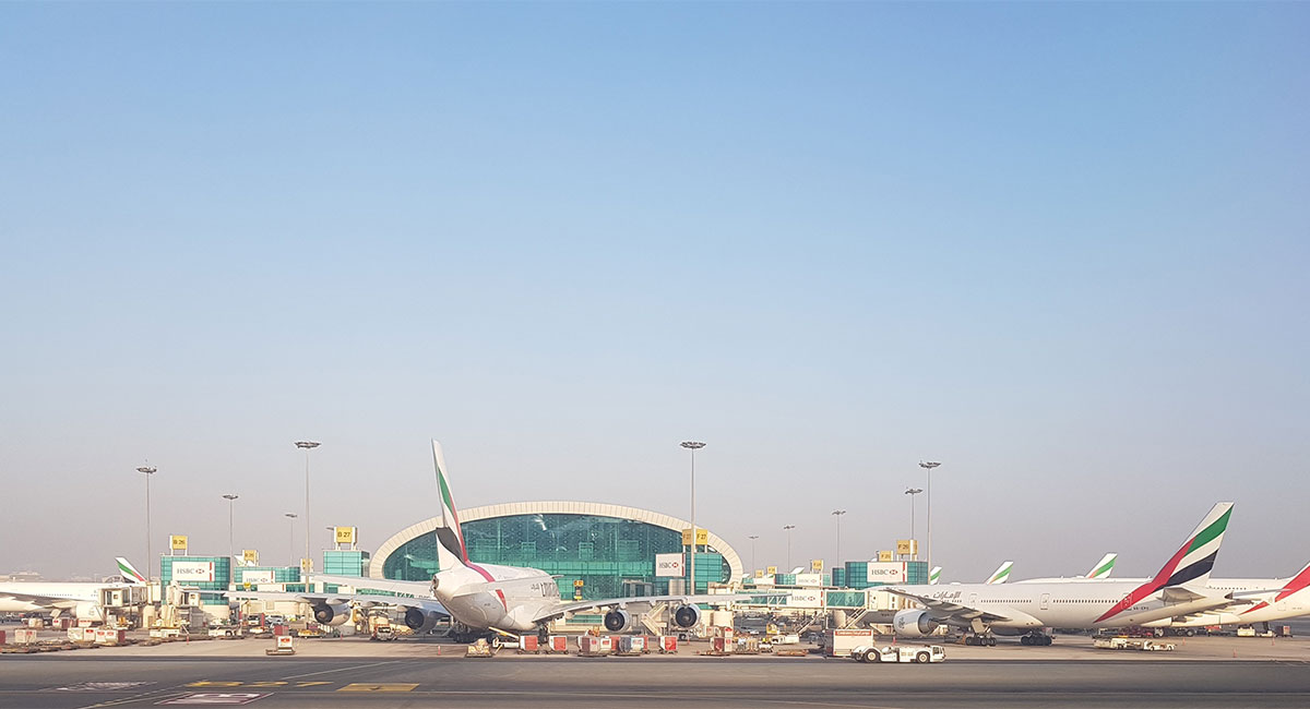 Visita ao hub ME3 do Dubai em A380 da Emirates